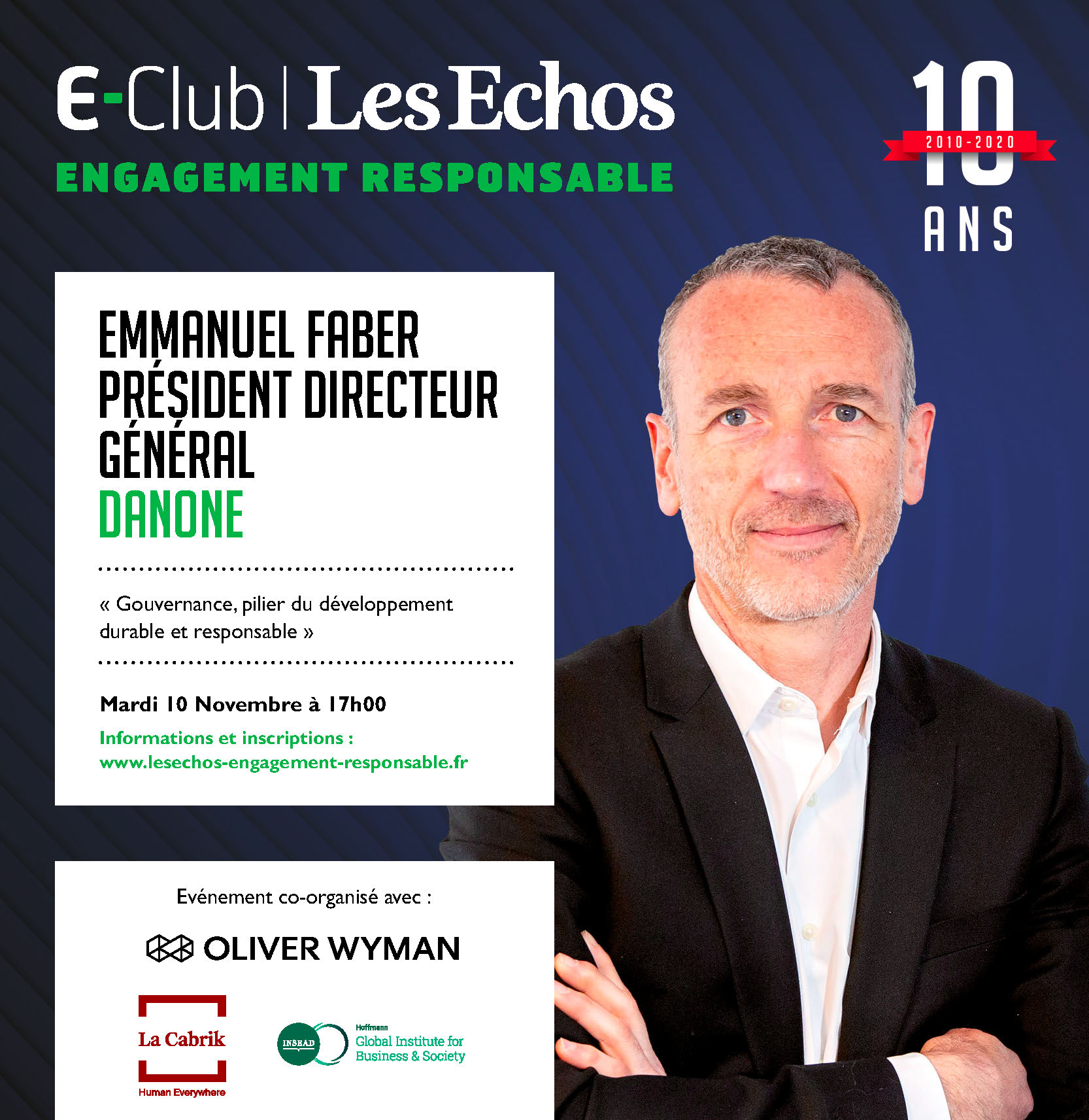 Le Club Les Echos Engagement Responsable - Les Echos - Danone - Emmanuel Faber - La Cabrik -